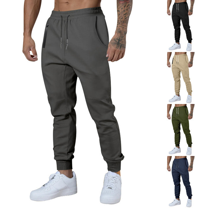 Men nan athletic joggers with tapered leg, zippered pockets, and elastic waistband StylebySassy