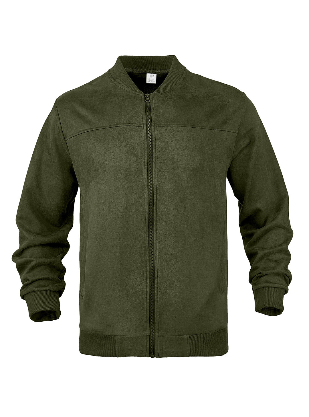 Men's suede bomber jacket with elastic ribbed cuffs StylebySassy