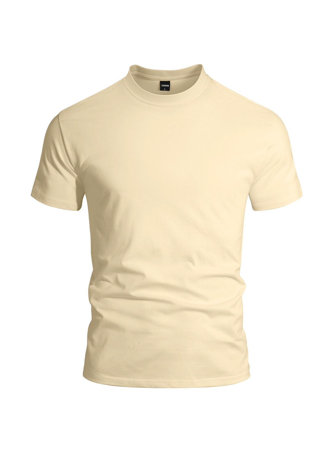 Men's close-fitting round neck basic shirt made of single jersey with reinforced neckband StylebySassy