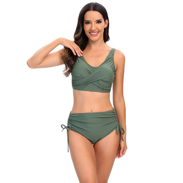 Women's High-Waisted Bikini Set with Adjustable Straps StylebySassy