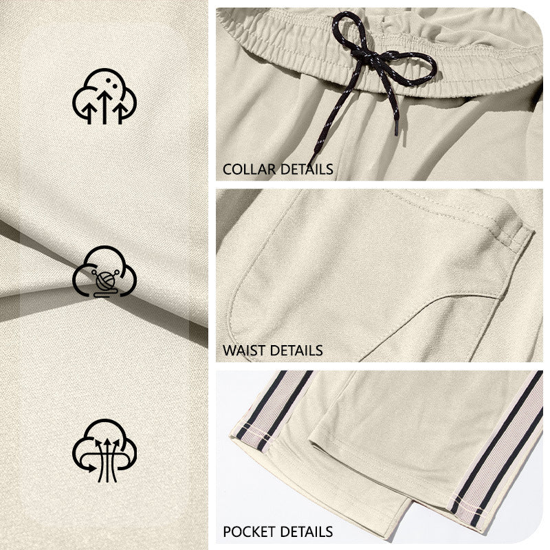 Men's Nan Retro Track Pants with Tapered Leg, Elastic Waistband, Drawstring, and Side Stripes StylebySassy