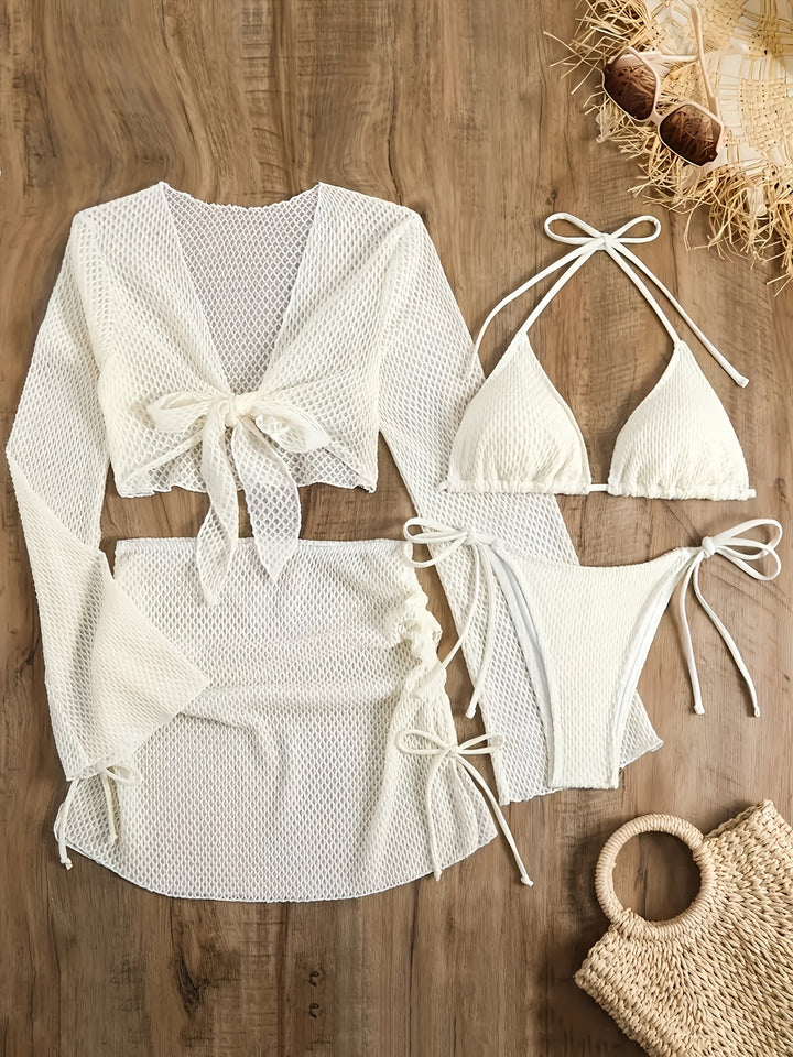 Ladies airy mesh bikini with sporty cover-up StylebySassy