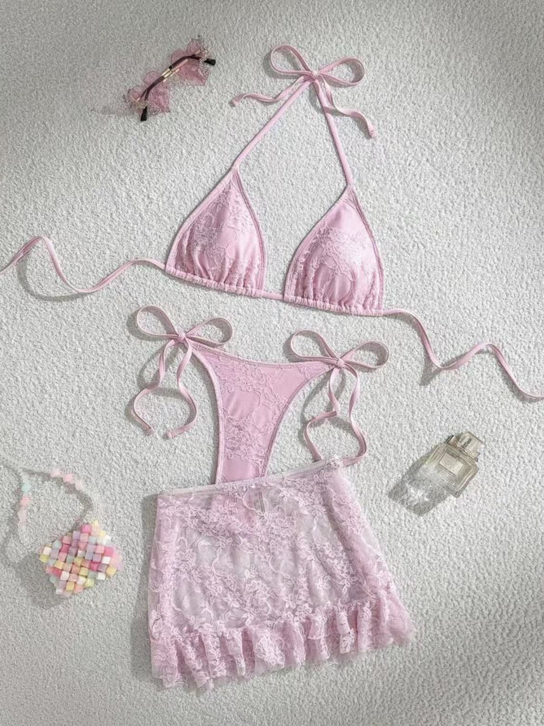 Ladies lace bikini with ruffles StylebySassy