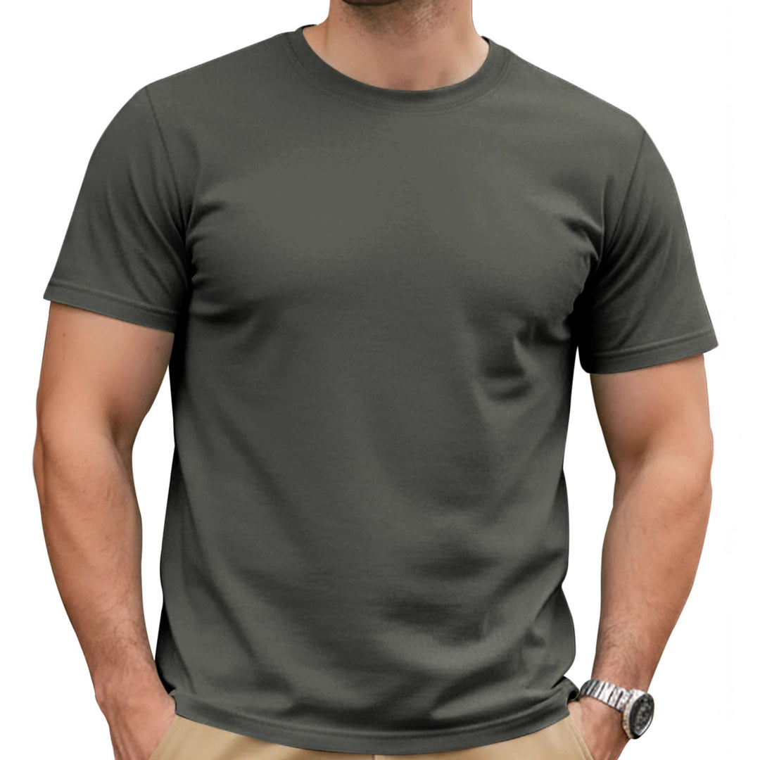 Men's Nan Basic Short Sleeve T-Shirt made of high-quality cotton blend with round neck, flat seams, and regular fit StylebySassy