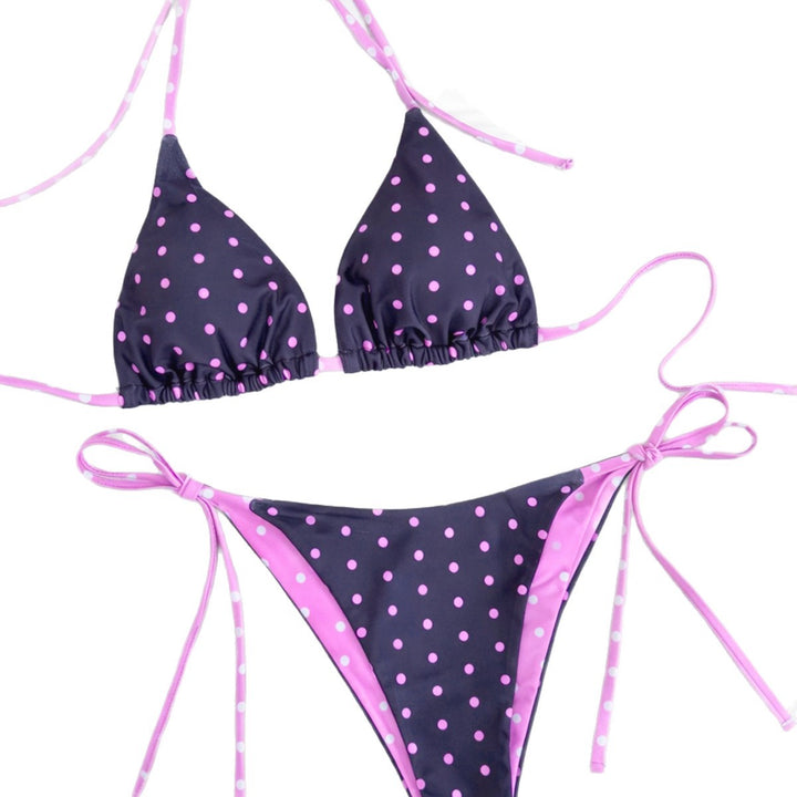 Ladies Polka-Dots Bikini with adjustable ties StylebySassy