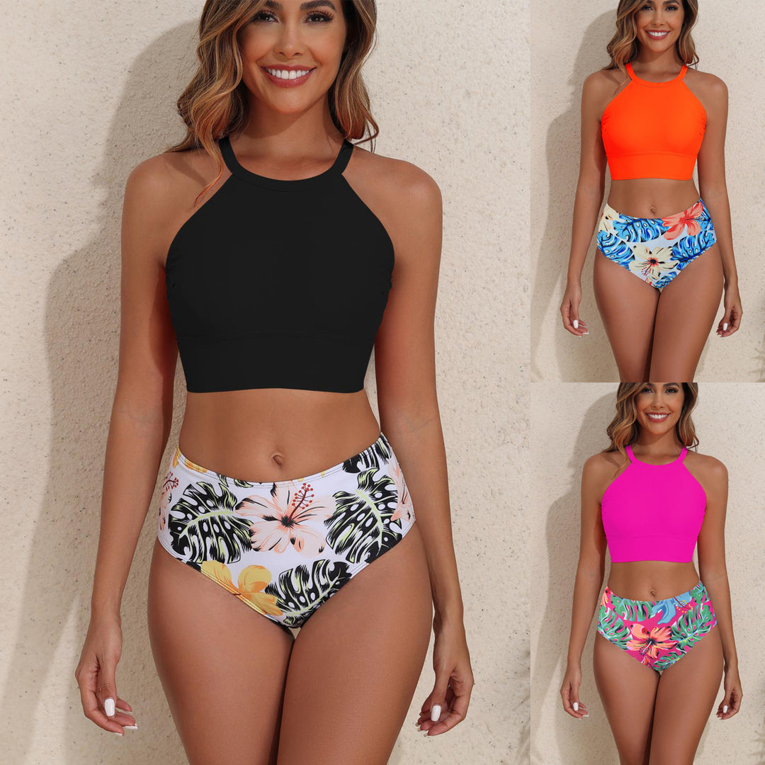 Women's Sporty Bikini Set with High Waist and Backless Top StylebySassy