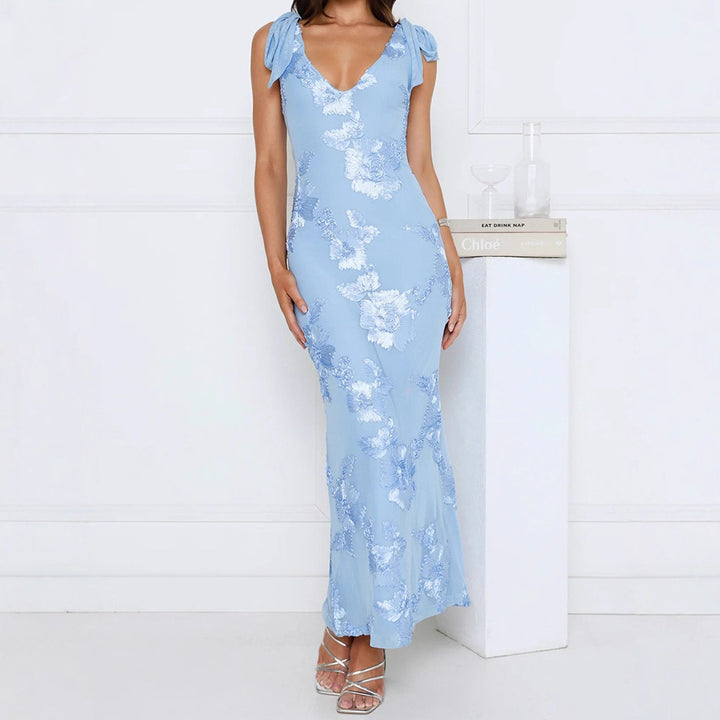 Women's maxi dress with floral lace pattern StylebySassy