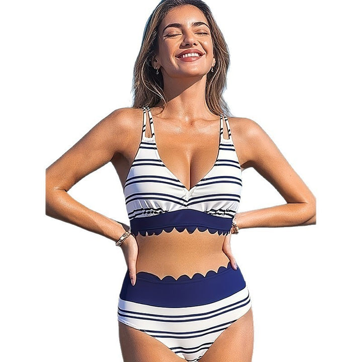 Women's High-Waisted Bikini Set with Elegant Cut StylebySassy