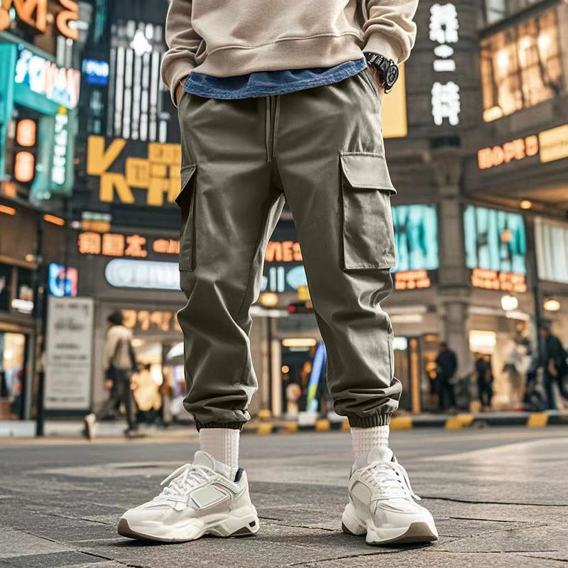 Men's urban utility joggers with multiple pockets and tapered leg StylebySassy