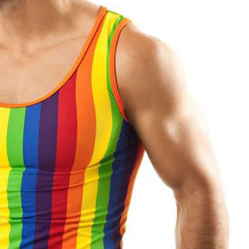 Men's figure-hugging round-neck tank top made of stretch jersey with a body-hugging fit StylebySassy