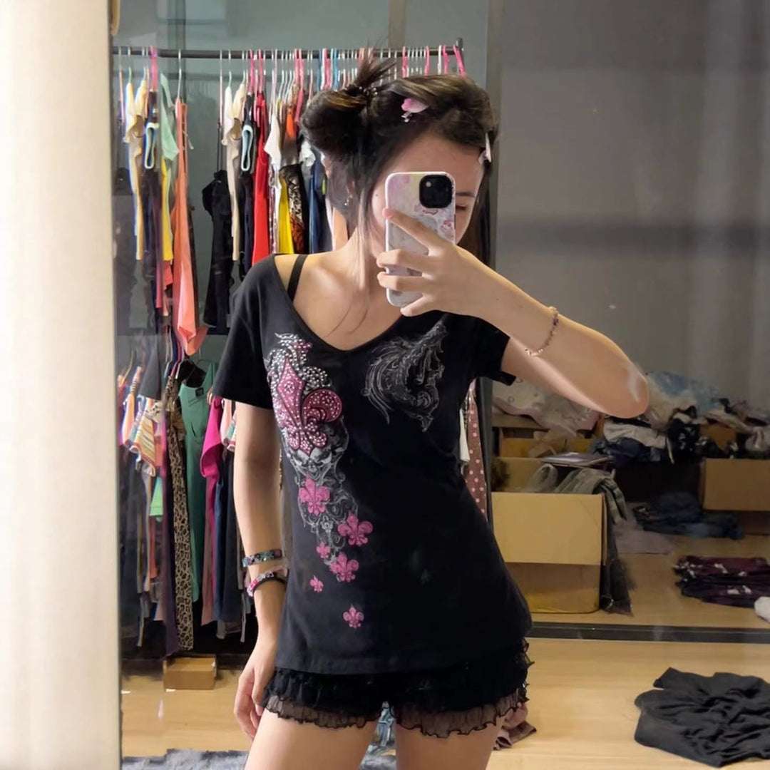 Women's T-Shirt with unique floral design StylebySassy