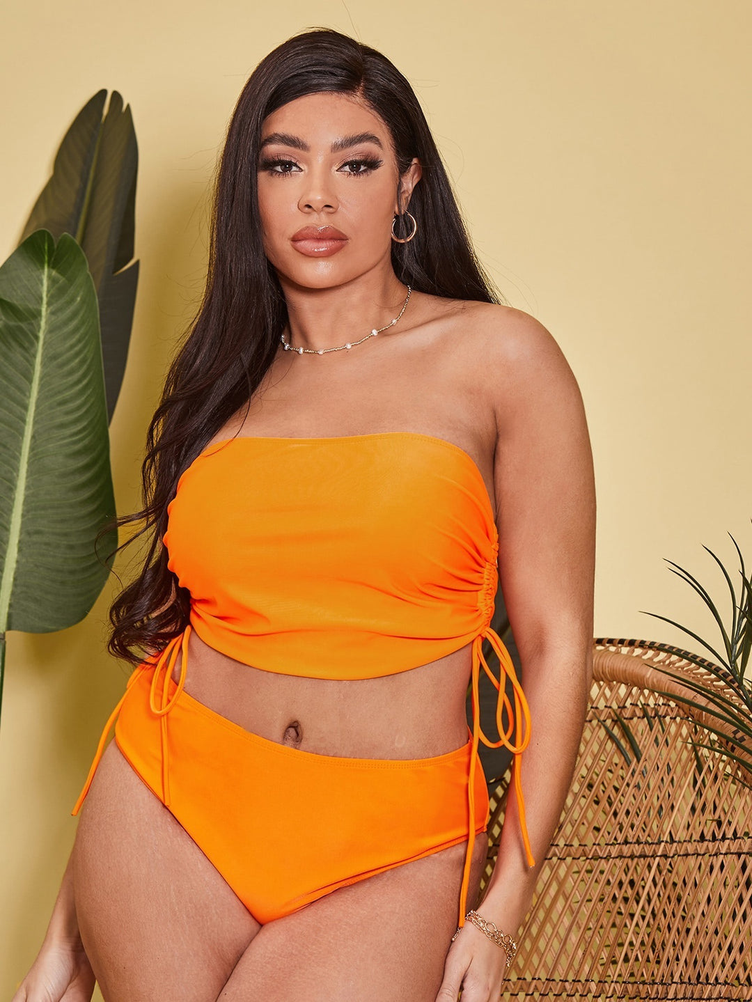 Women Tankini set with adjustable wrap top and high-cut shorts StylebySassy