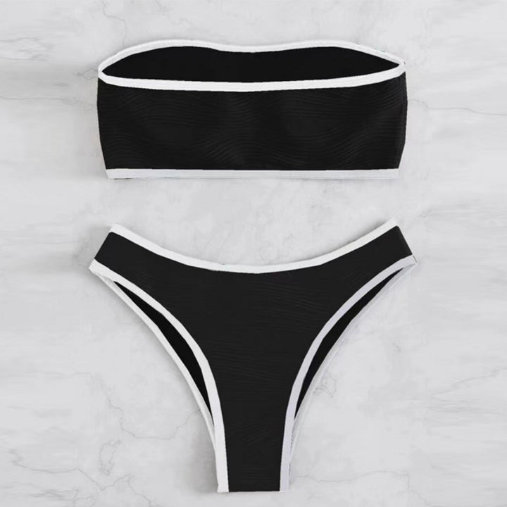 Women's Bandeau Bikini Set with Textured Design StylebySassy