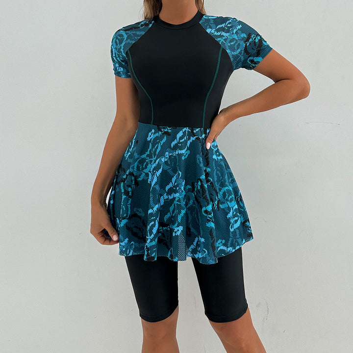 Women's sporty swimwear with covering skirt StylebySassy