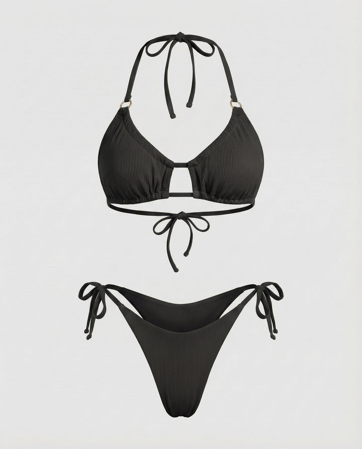 Women's Ruffled Triangle Bikini Decorative Bridge