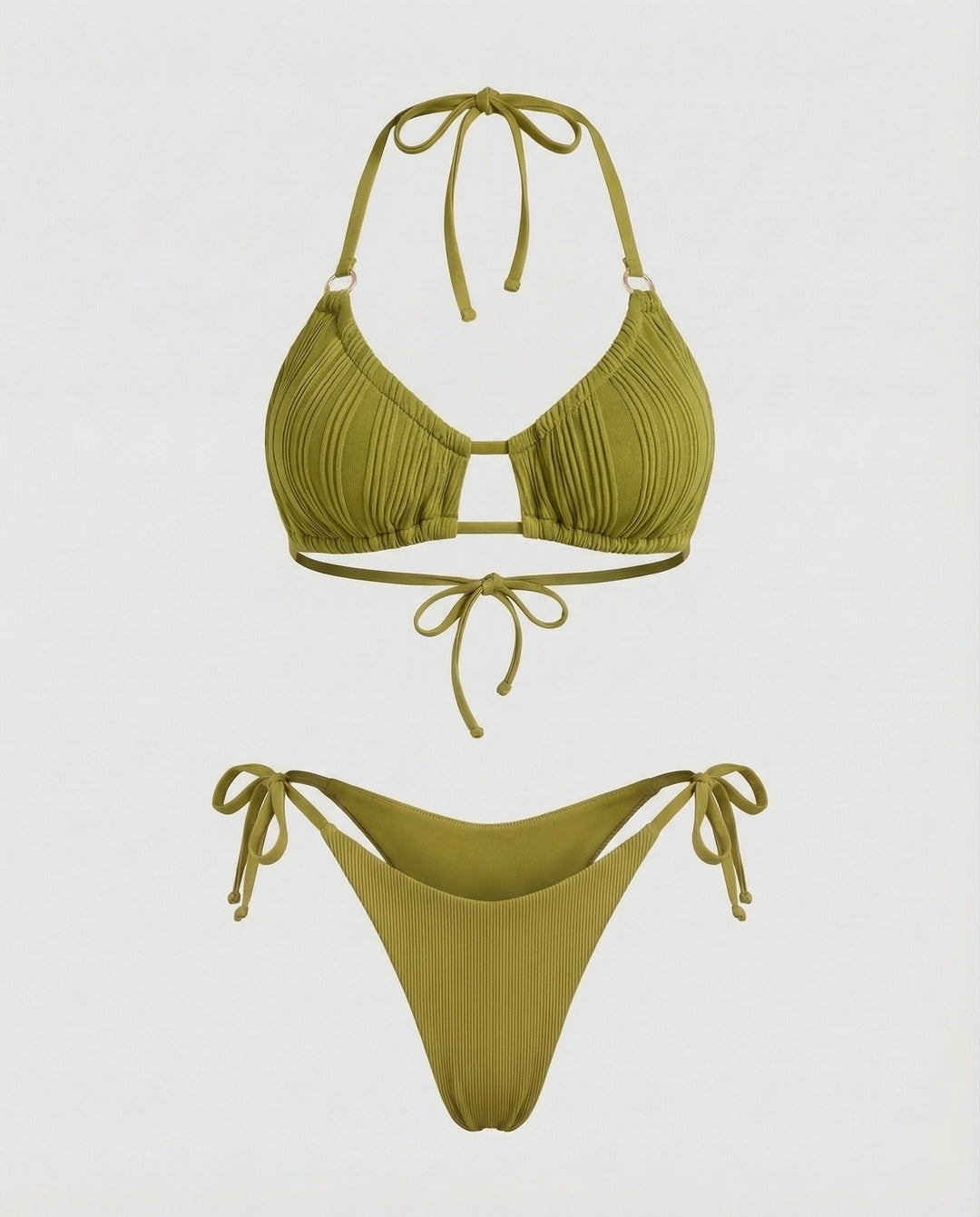 Women's Ruffled Triangle Bikini Decorative Bridge