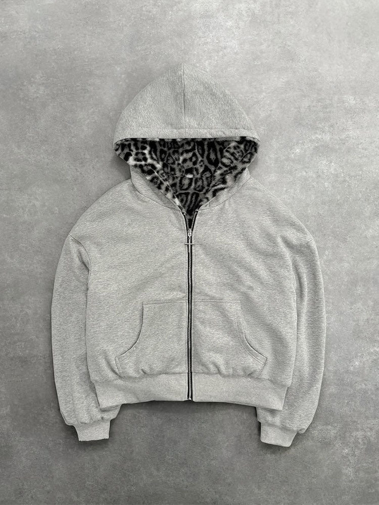 Unisex padded hooded jacket short cut with cross zipper StylebySassy