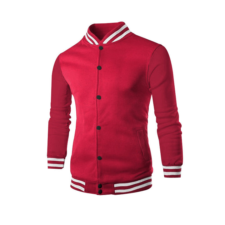 Men's nan college cardigan in retro look with ribbed collar, snap button closure and side pockets StylebySassy