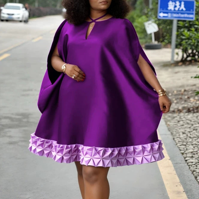 Ladies Elegant Kaftan Dress with Decorative Pleated Trim StylebySassy