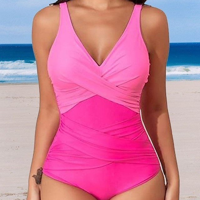 Women's figure-flattering swimsuit with sophisticated wrap look StylebySassy