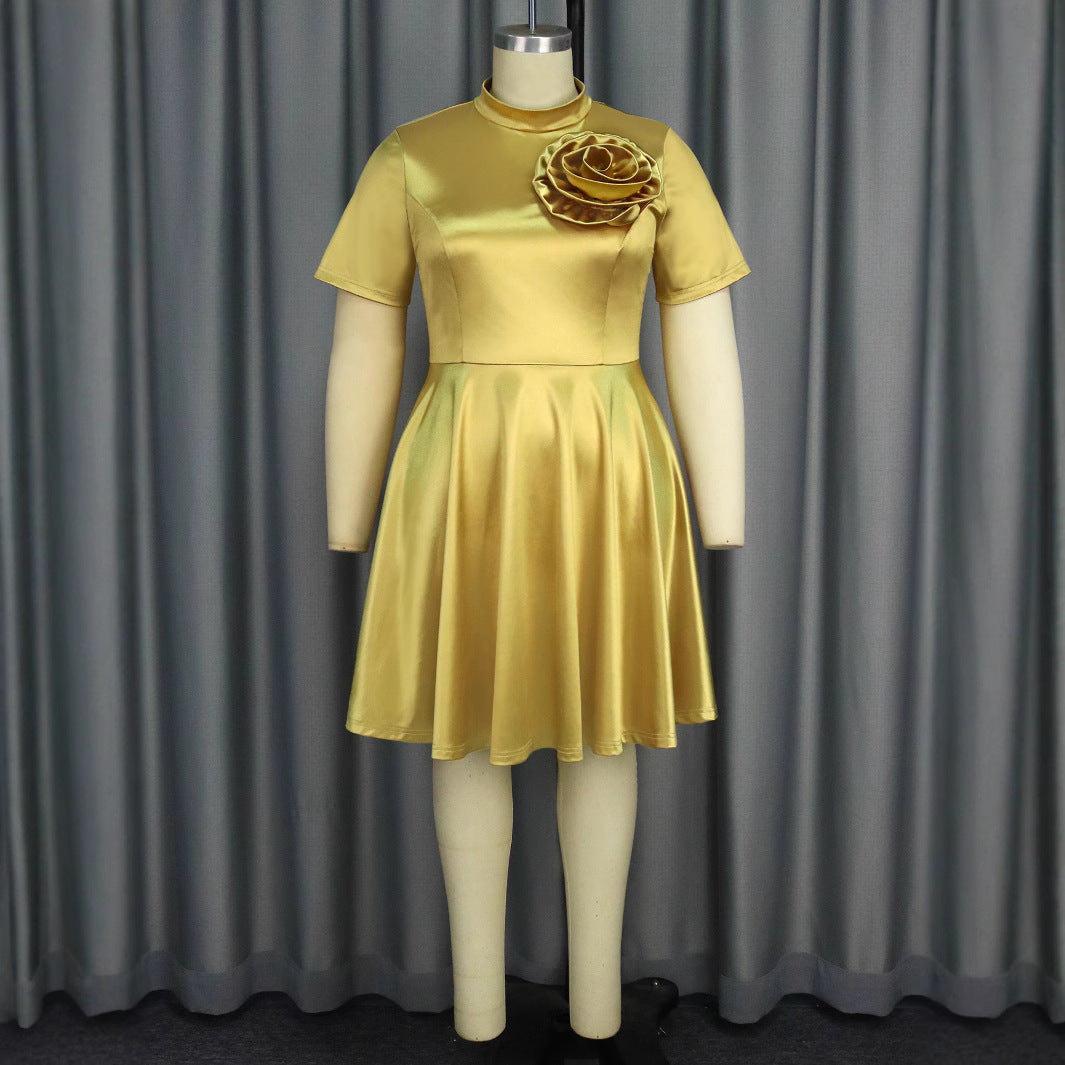 Ladies Elegant Dress with Floral Decor StylebySassy