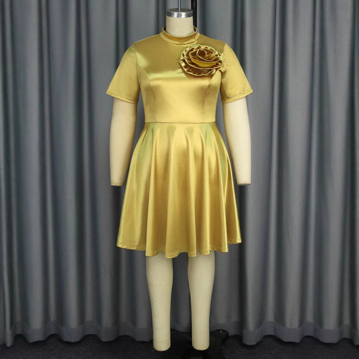 Ladies Elegant Dress with Floral Decor StylebySassy