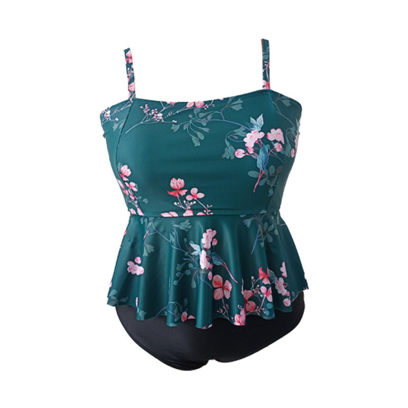 Women's tankini with flared skirt and floral design StylebySassy