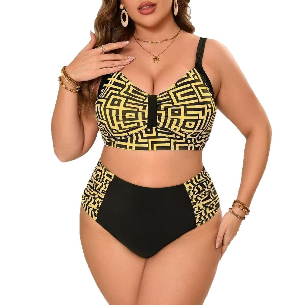 Women's Two-Piece Bikini Set with Modern Geometric Design StylebySassy