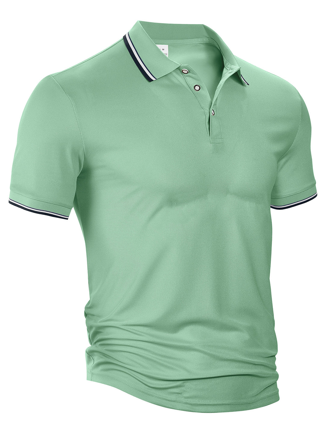Men's classic polo shirt made of piqué with contrasting stripes at the collar StylebySassy