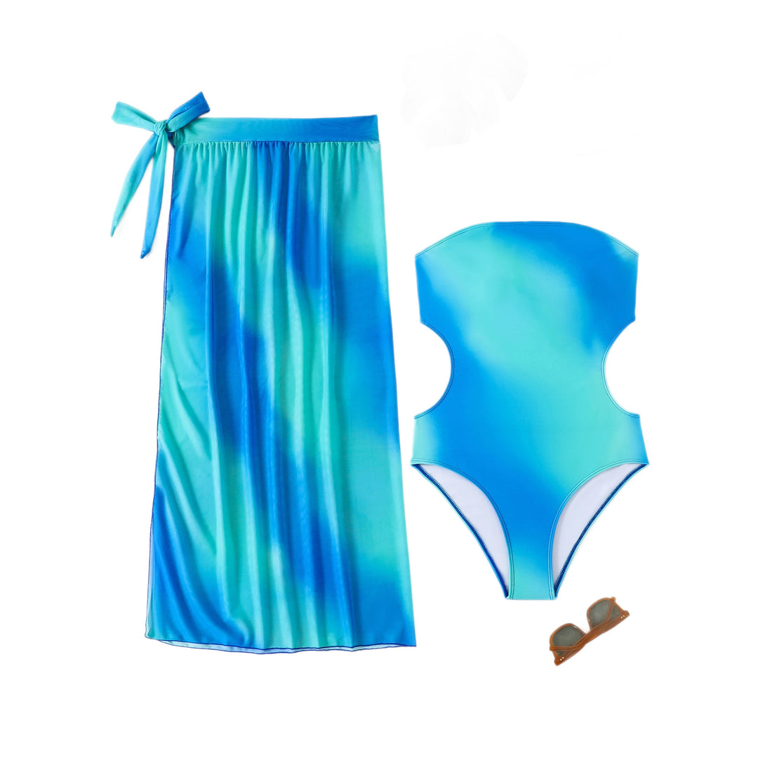 Women's asymmetrical beach dress with matching swimsuit StylebySassy