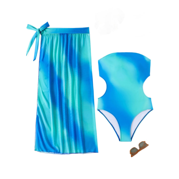 Women's asymmetrical beach dress with matching swimsuit StylebySassy