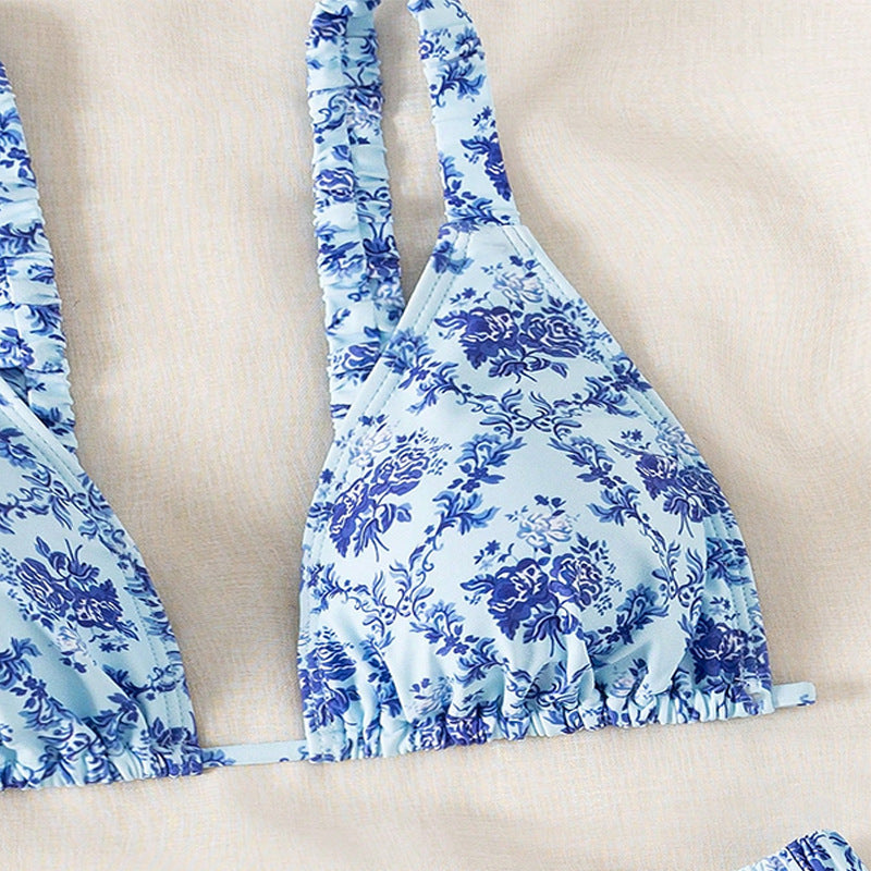 Women High-Waisted Bikini with Playful Ruffle Design StylebySassy