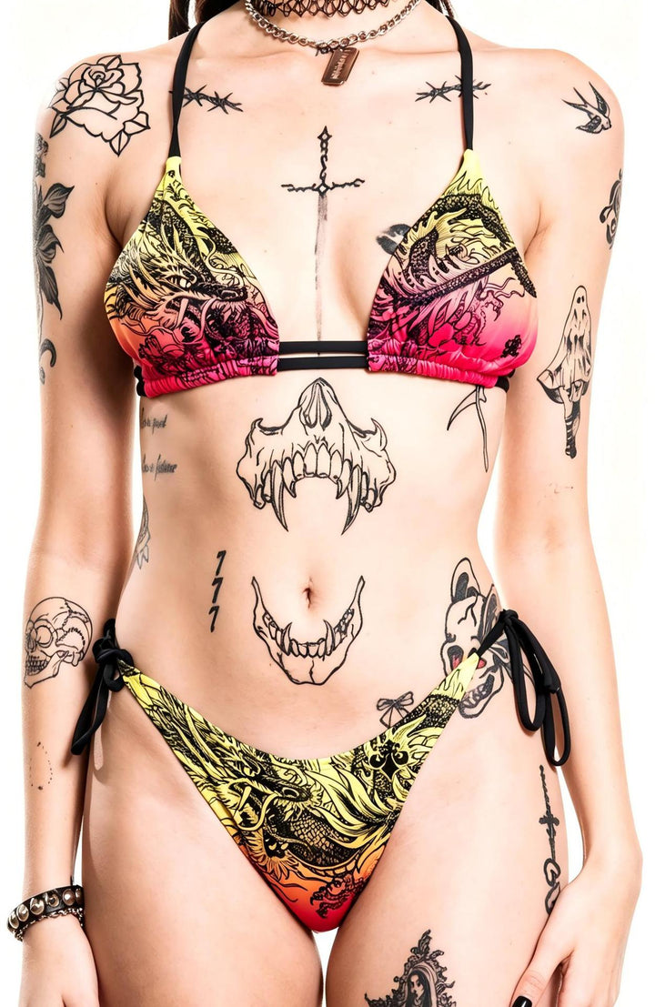 Women's Triangle Bikini with Creative Pattern StylebySassy