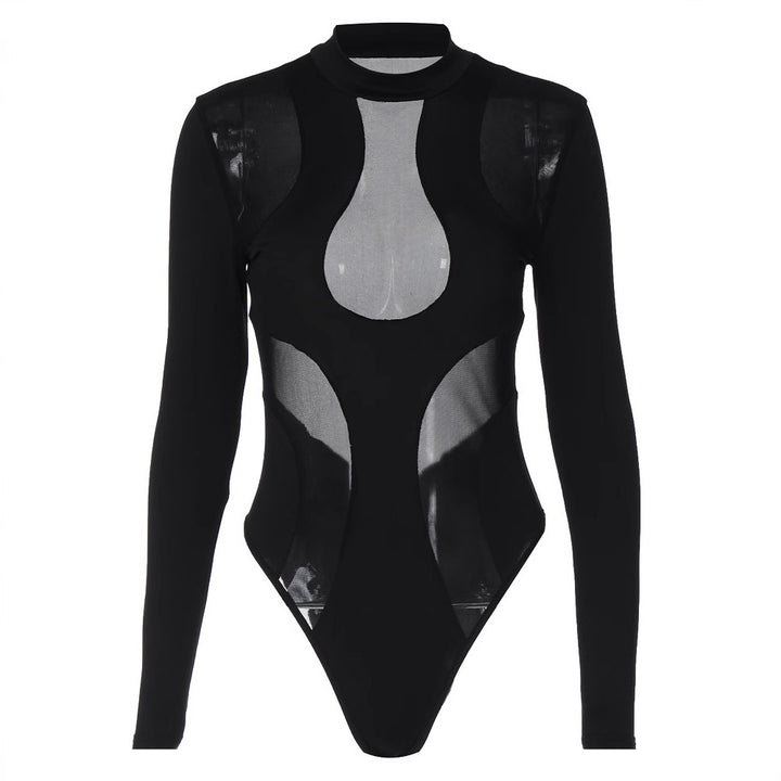 Women's long sleeve bodysuit with transparent inserts StylebySassy