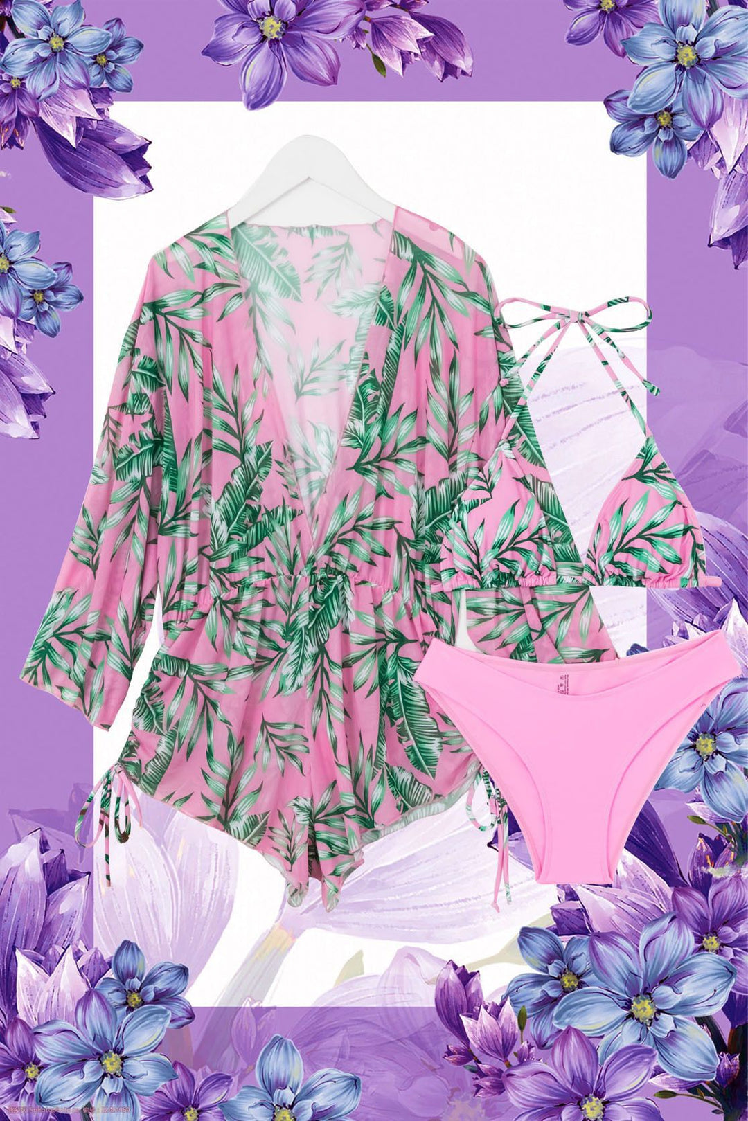 Women's swimsuit with elegant V-neckline and playful palm print StylebySassy