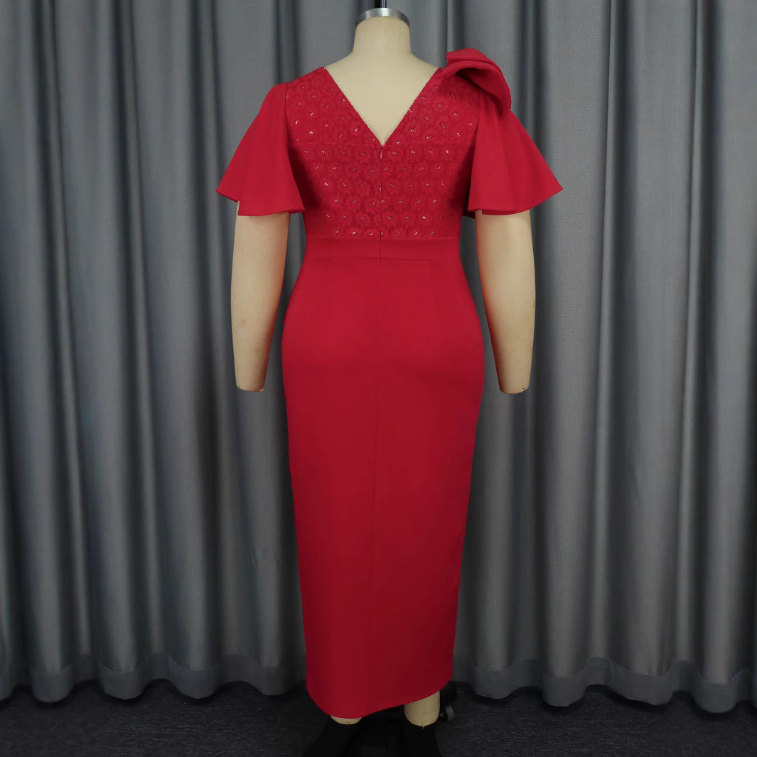 Women Elegant Maxi Dress with Voluminous Sleeves and High-Quality Floral Application StylebySassy