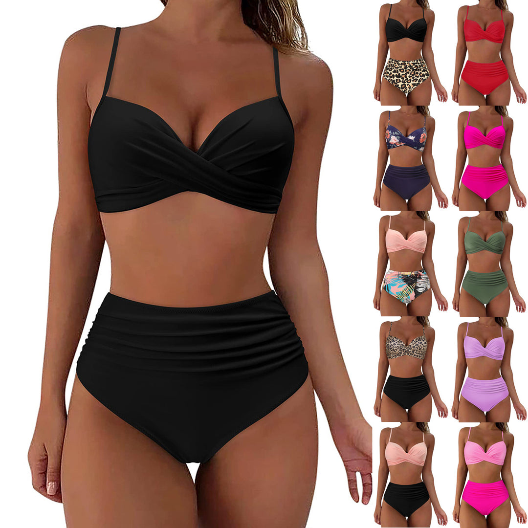 Women High-Waist Bikini with Leopard Pattern StylebySassy