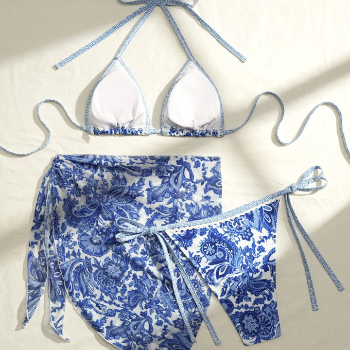 Women Triangle Bikini with Floral Design StylebySassy