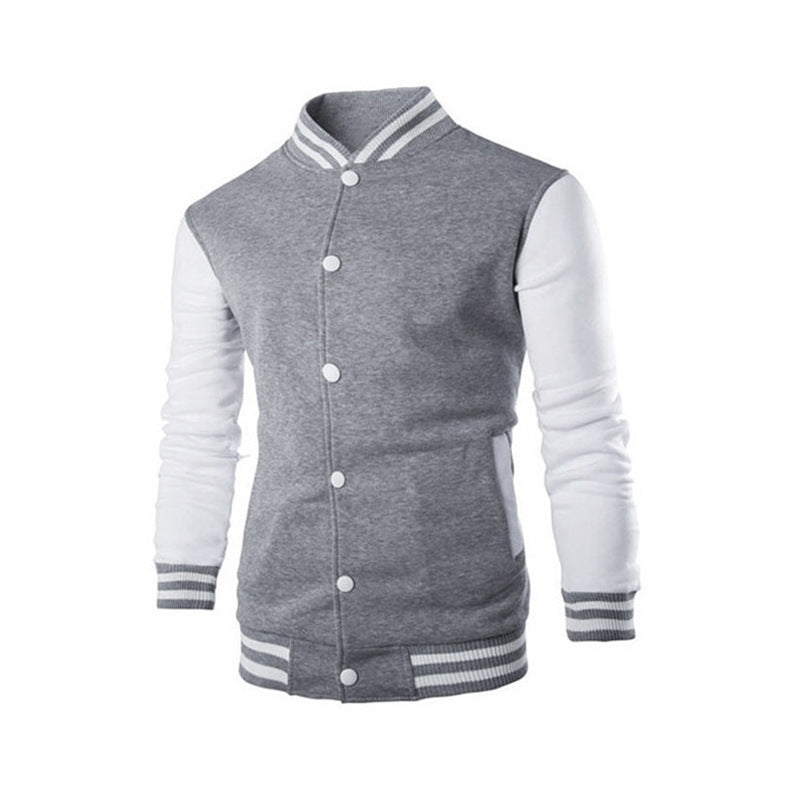 Men's classic college jacket in baseball style with contrasting sleeves and ribbed cuffs StylebySassy