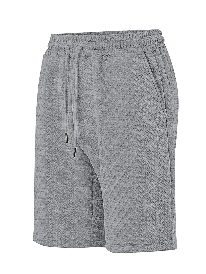 Men's structured lounge shorts with elastic waistband drawstring and side pockets StylebySassy