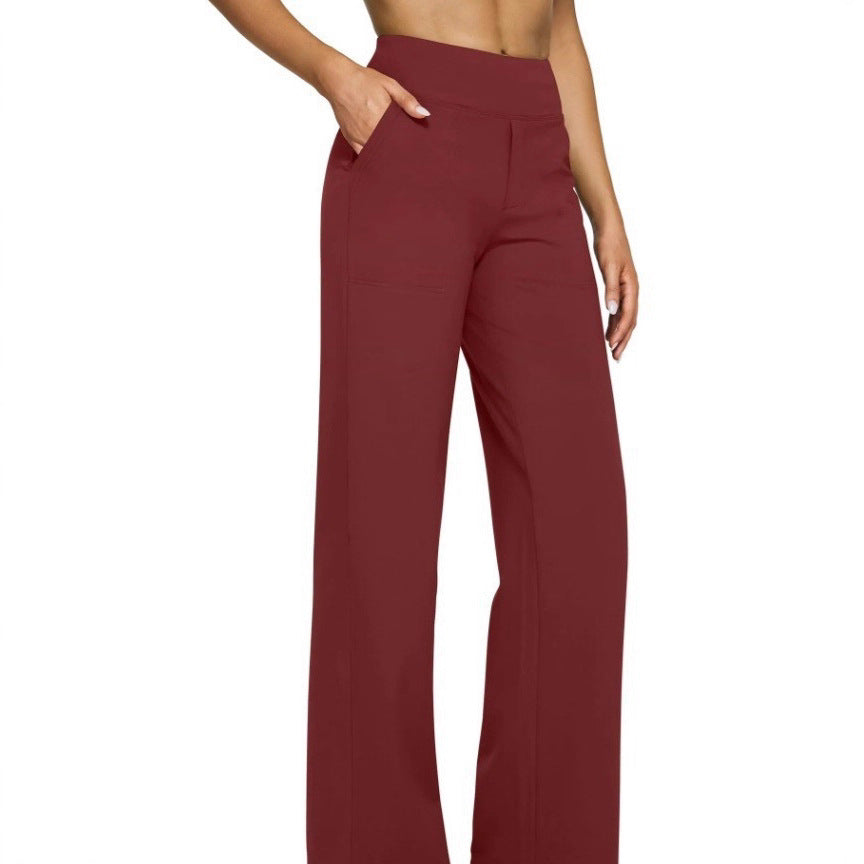 Women's flowing high-waist pants with extra wide leg, elastic comfort waistband and side pockets StylebySassy