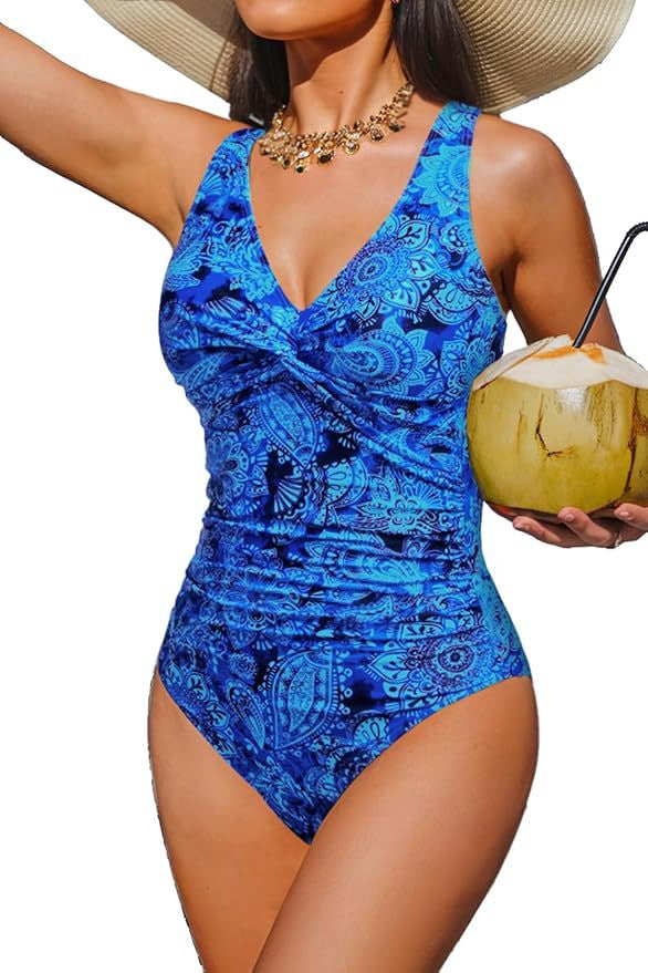 Ladies Elegant One-Piece Swimsuit with Fashionable Twist StylebySassy