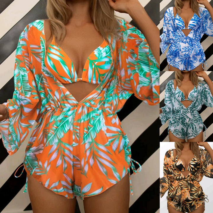 Women's beach outfit set with combined bikini and casual kaftan StylebySassy