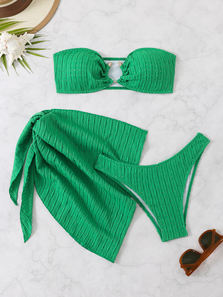 Women's Bandeau Bikini with Elegant Ruffle Structure StylebySassy