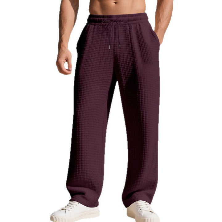 Men's waffle structure lounge pants with elastic waistband, drawstring and side pockets StylebySassy