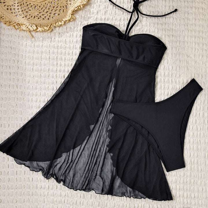 Ladies swimwear with flowing skirt and padded top StylebySassy