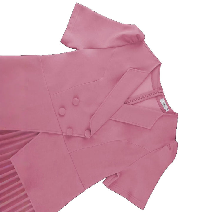 Ladies Pleated Dress with Elegant Blazer StylebySassy