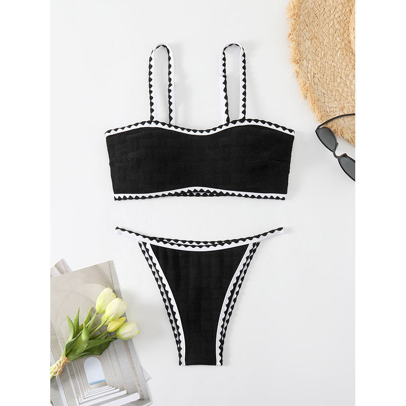 Women’s bikini with textured top and trendy contrast details StylebySassy