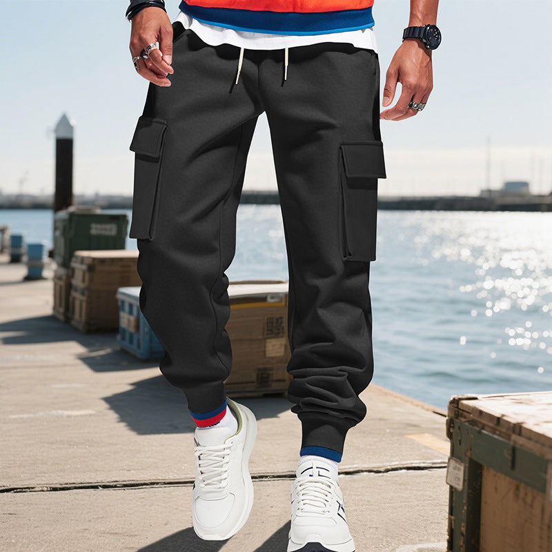 Men's urban utility jogger with drawstring, applied flap pockets and elastic waistband StylebySassy