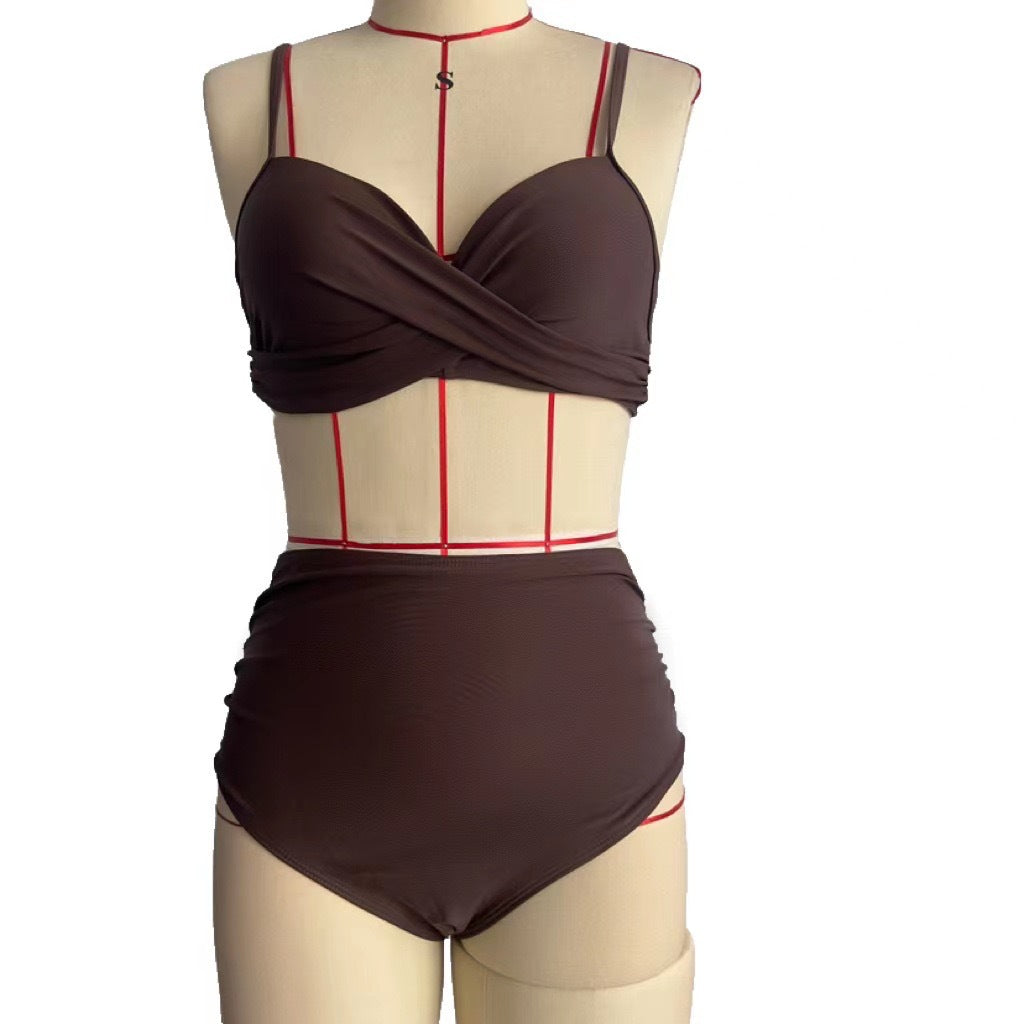 Women High-Waist Bikini with Leopard Pattern StylebySassy